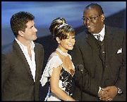 Paula Abdul, along with American Idol judges Simon Cowell and Randy Jackson.