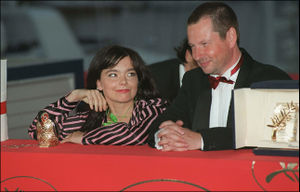 Björk Guðmundsdóttir and Lars von Trier at the 53rd Cannes Film Festival on May 21, 2000.