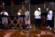 Carey and Boyz II Men recording "One Sweet Day" (1995), one of either act's biggest singles. Audio sample (helpÂ·info)