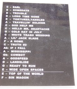 Actual set list from Dixie Chicks concert on the Top of the World Tour: Madison Square Garden, June 20, 2003.
