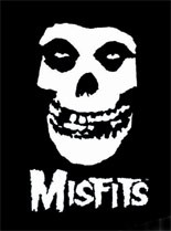 The Misfits' canonical skull graphic was lifted from the 1946 television serial, The Crimson Ghost, while the typeface is from the 1950s-'60s magazine, Famous Monsters of Filmland.