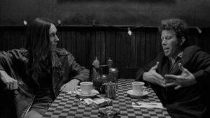 Iggy Pop (left) with Tom Waits (right) from the film Coffee and Cigarettes.