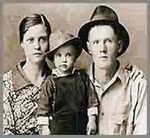 Young Elvis with his Mother Gladys and Father Vernon.