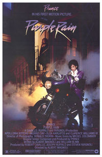 The original theatrical poster for Purple Rain (1984).