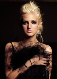 Promotional shot of Ashlee Simpson for her second album, I Am Me (2005). Photographed by James White.